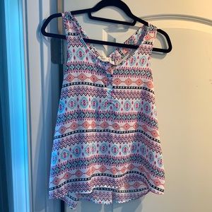 Pink Rose tribal tank top